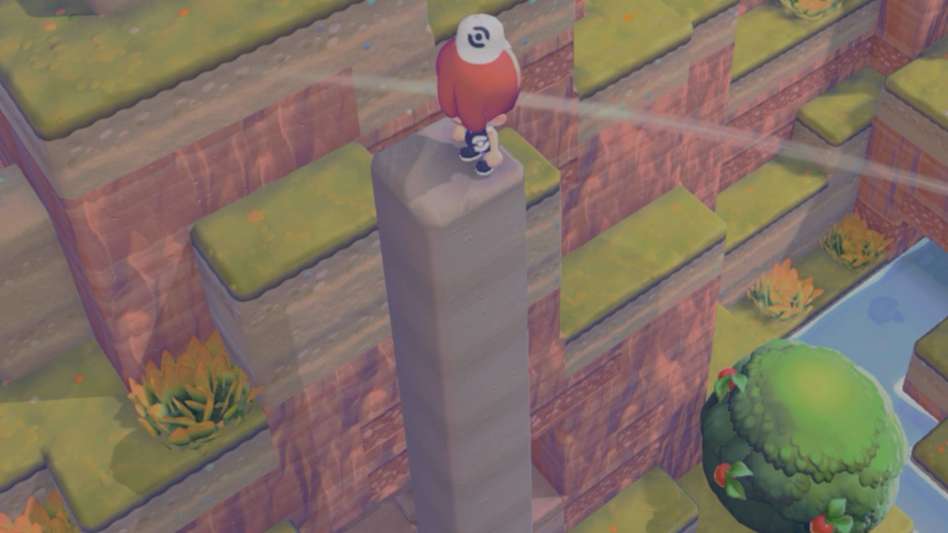 真下にブロックを積み上げて高い場所へ行く